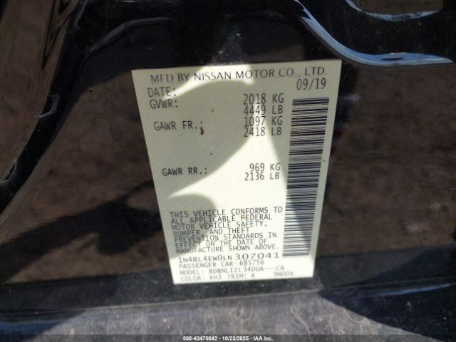 2020 NISSAN ALTIMA 1N4BL4EW0LN307041 Photo 8