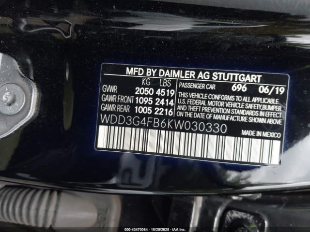 2019 MERCEDES-BENZ A 220 WDD3G4FB6KW030330 Photo 8