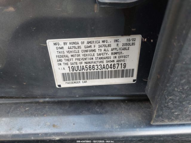 2003 ACURA TL 19UUA56633A046719 Photo 8