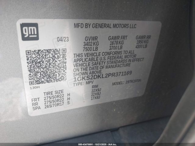 2023 GMC YUKON 1GKS2DKL2PR371169 Photo 8