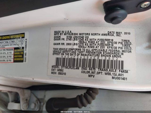 2010 MITSUBISHI ENDEAVOR 4A4JM3AS8AE018852 Photo 8