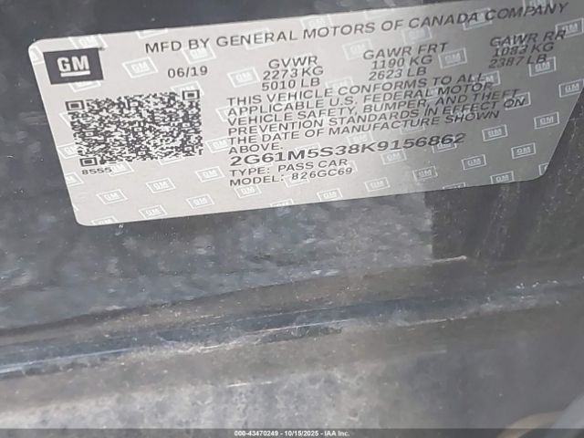 2019 CADILLAC XTS 2G61M5S38K9156862 Photo 8