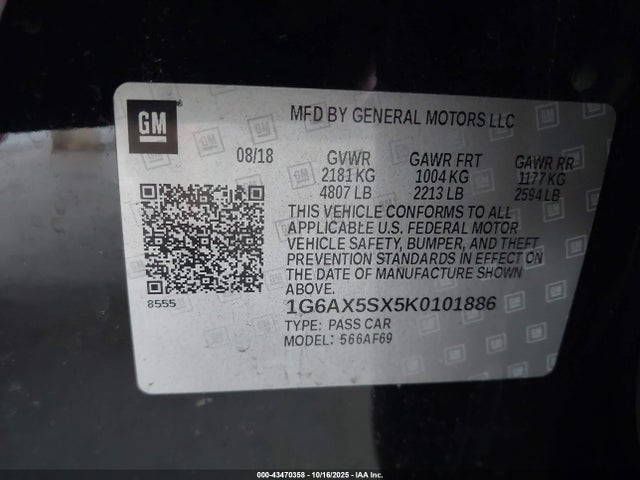 2019 CADILLAC CTS 1G6AX5SX5K0101886 Photo 8