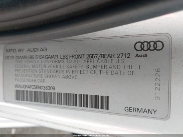 2014 AUDI A6 WAUGFAFC5EN036309 Photo 8