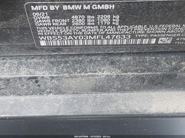 2021 BMW M3 WBS53AY03MFL47633 Photo 8