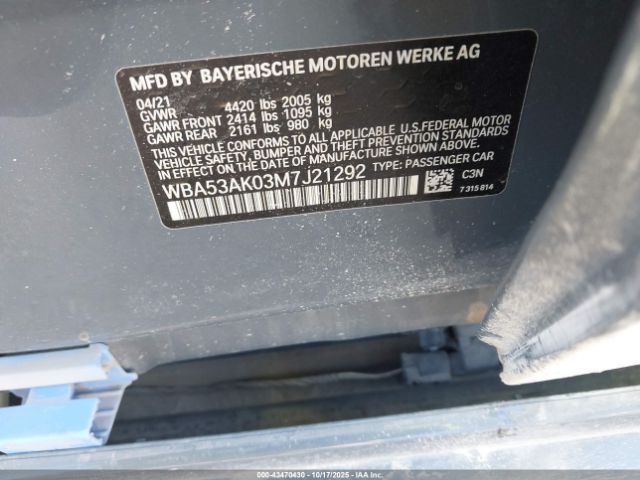 2021 BMW 228I GRAN COUPE WBA53AK03M7J21292 Photo 8