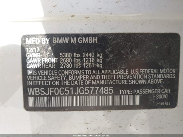 BMW M5 2018 WBSJF0C51JG577485 Image 9
