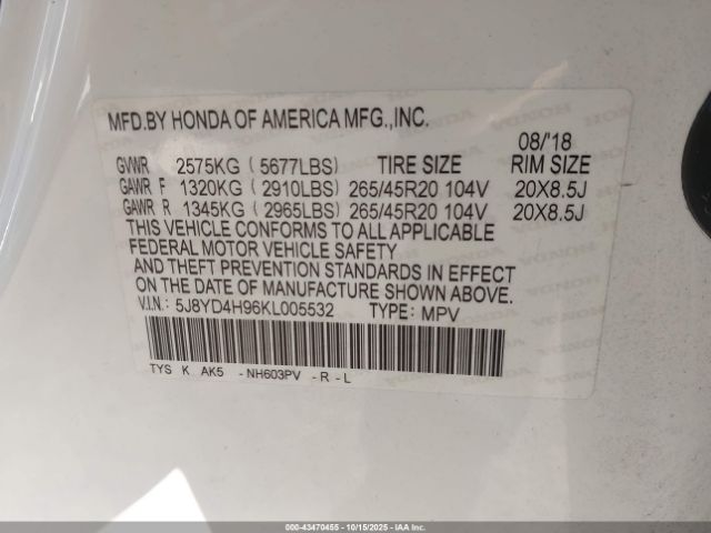 2019 ACURA MDX 5J8YD4H96KL005532 Photo 8