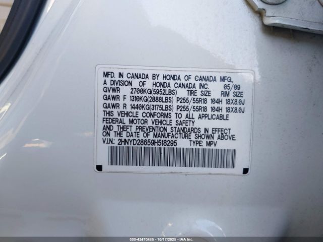 2009 ACURA MDX 2HNYD28659H518295 Photo 8