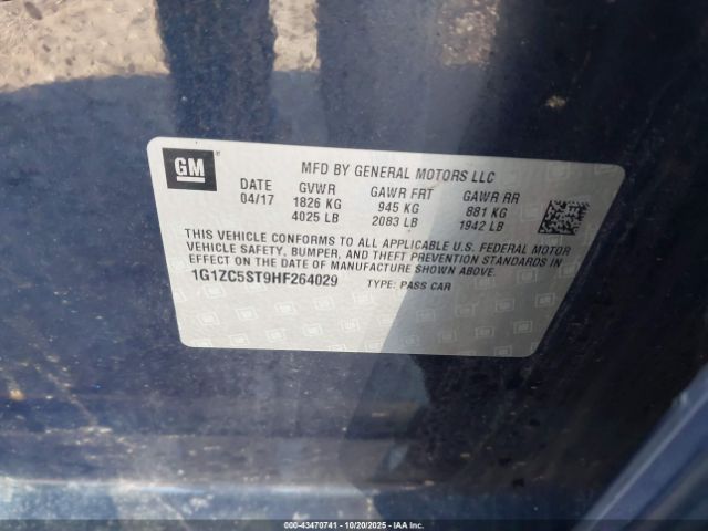 2017 CHEVROLET MALIBU 1G1ZC5ST9HF264029 Photo 8