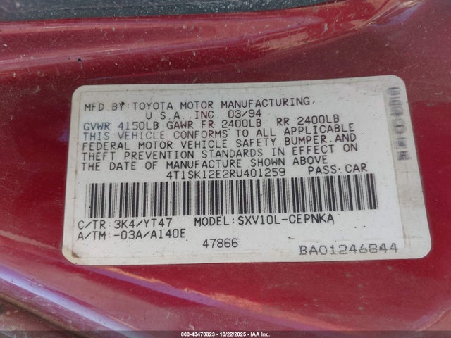 1994 TOYOTA CAMRY 4T1SK12E2RU401259 Photo 8