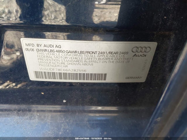 2006 AUDI A4 WAUDF78E66A282556 Photo 8