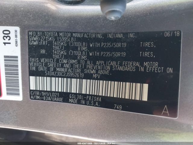 2018 TOYOTA SIENNA 5TDXZ3DC2JS952619 Photo 8