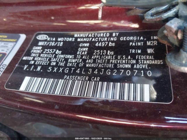 2018 KIA OPTIMA 5XXGT4L34JG270710 Photo 8