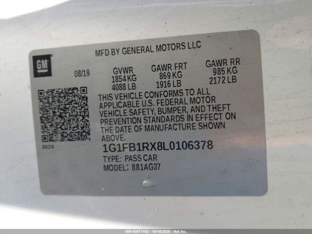 2020 CHEVROLET CAMARO 1G1FB1RX8L0106378 Photo 8