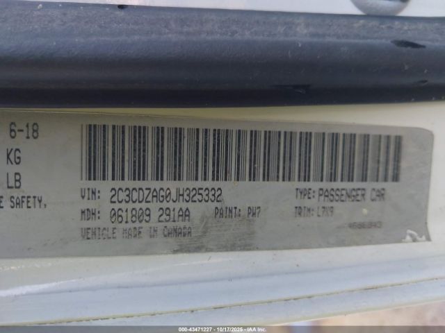 2018 DODGE CHALLENGER 2C3CDZAG0JH325332 Photo 8