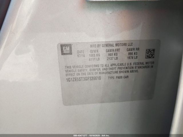 2016 CHEVROLET MALIBU 1G1ZE5ST3GF339610 Photo 8