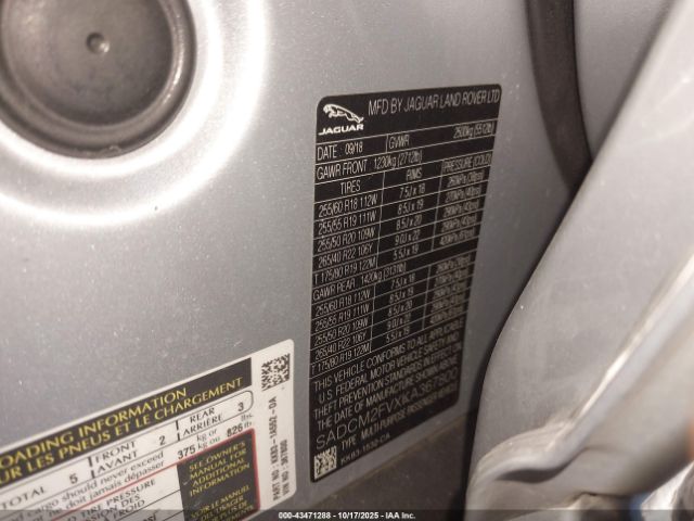 2019 JAGUAR F-PACE SADCM2FVXKA367800 Photo 8