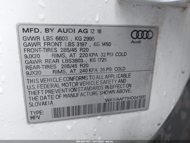 2017 AUDI Q7 WA1VAAF71HD041300 Photo 8