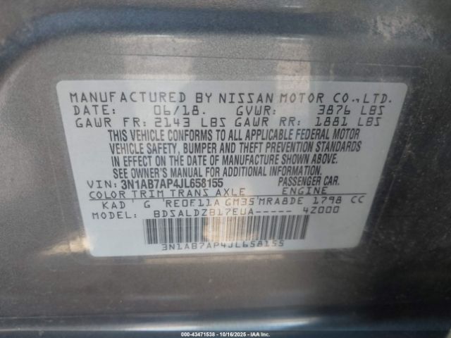 2018 NISSAN SENTRA 3N1AB7AP4JL658155 Photo 8
