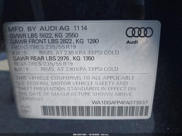 2015 AUDI Q5 WA1DGAFP4FA073537 Photo 8
