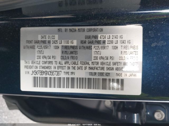 2022 MAZDA CX-5 JM3KFBBM9N0567387 Photo 8