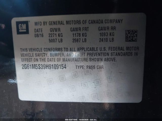 2017 CADILLAC XTS 2G61M5S39H9109154 Photo 8