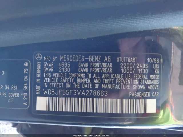 1997 MERCEDES-BENZ E 320 WDBJF55F3VA278663 Photo 8