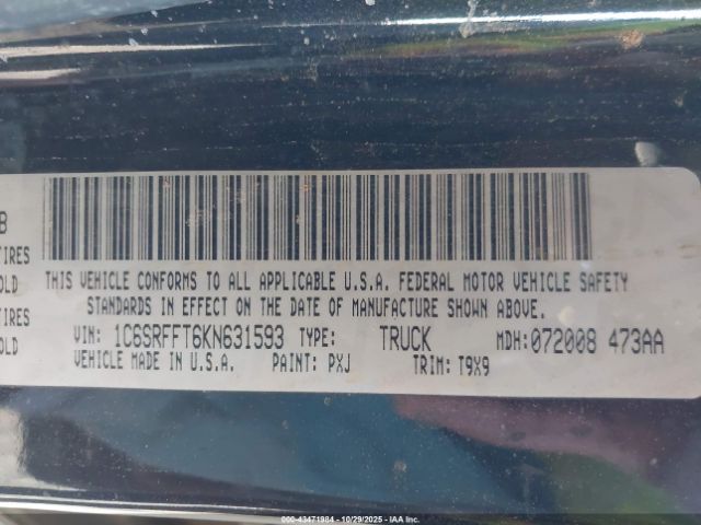 2019 RAM 1500 1C6SRFFT6KN631593 Photo 8