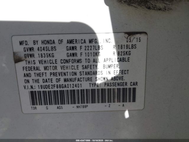 2016 ACURA ILX 19UDE2F88GA012401 Photo 8