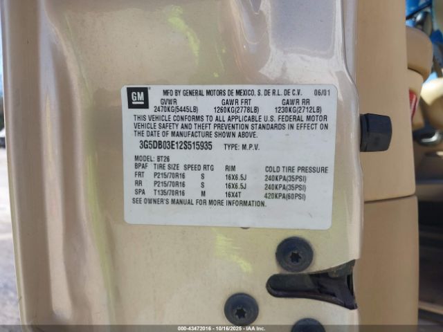 2002 BUICK RENDEZVOUS 3G5DB03E12S515935 Photo 8