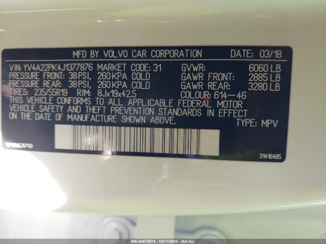 2018 VOLVO XC90 YV4A22PK4J1377876 Photo 8