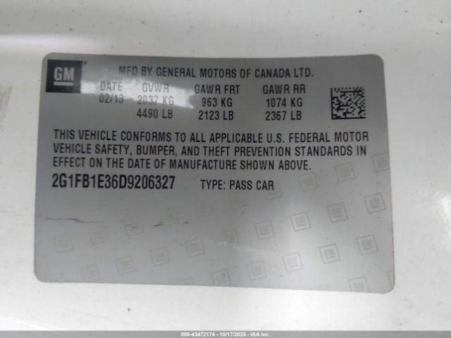 2013 CHEVROLET CAMARO 2G1FB1E36D9206327 Photo 8