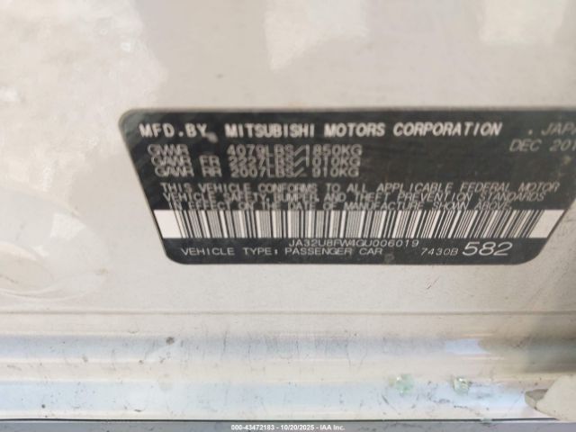 2016 MITSUBISHI LANCER JA32U8FW4GU006019 Photo 8