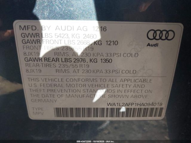 2017 AUDI Q5 WA1L2AFP1HA094018 Photo 8