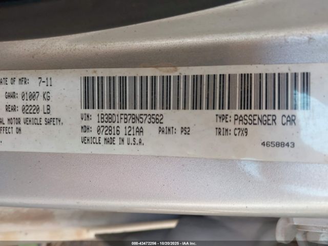 2011 DODGE AVENGER 1B3BD1FB7BN573562 Photo 8