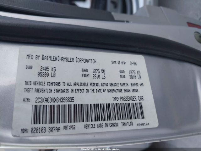 2006 CHRYSLER 300C 2C3KA63HX6H396635 Photo 8