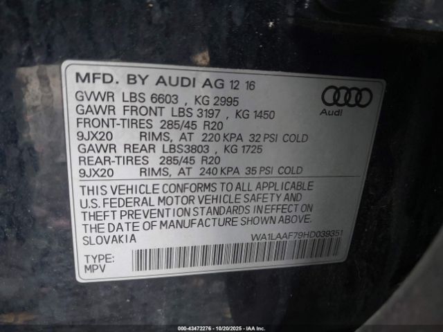 2017 AUDI Q7 WA1LAAF79HD039351 Photo 8