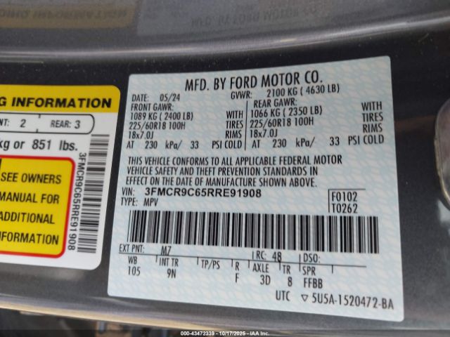 2024 FORD BRONCO SPORT 3FMCR9C65RRE91908 Photo 8