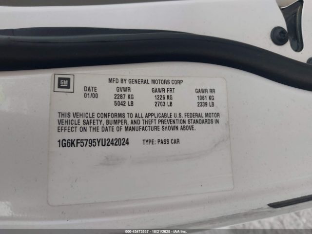 2000 CADILLAC DEVILLE 1G6KF5795YU242024 Photo 8