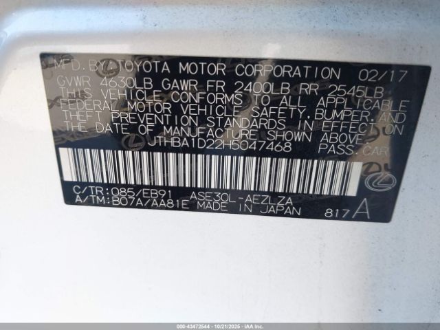 2017 LEXUS IS 200T JTHBA1D22H5047468 Photo 8