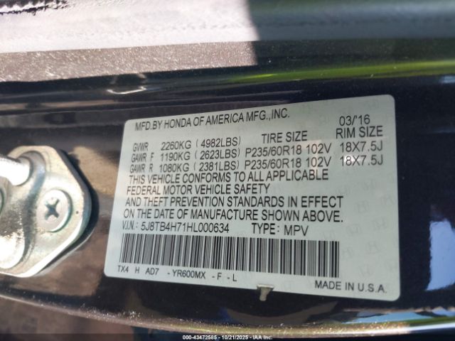 2017 ACURA RDX 5J8TB4H71HL000634 Photo 8