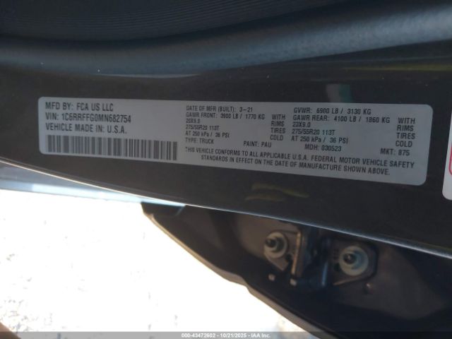 2021 RAM 1500 1C6RRFFG0MN682754 Photo 8