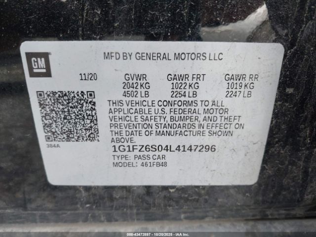 2020 CHEVROLET BOLT EV 1G1FZ6S04L4147296 Photo 8