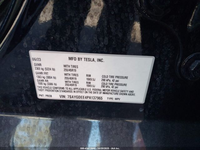 2023 TESLA MODEL Y 7SAYGDEE4PA137965 Photo 8