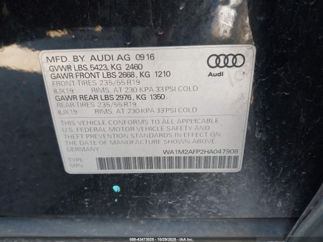2017 AUDI Q5 WA1M2AFP2HA047908 Photo 8
