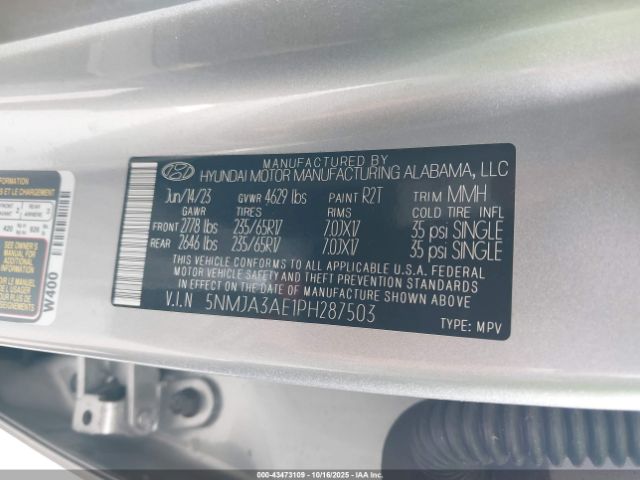 2023 HYUNDAI TUCSON 5NMJA3AE1PH287503 Photo 8