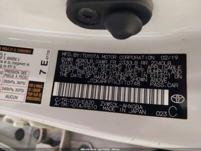 2019 TOYOTA PRIUS PRIME JTDKARFP1K3110748 Photo 8