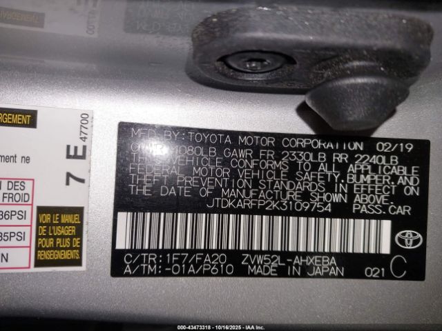 2019 TOYOTA PRIUS PRIME JTDKARFP2K3109754 Photo 8