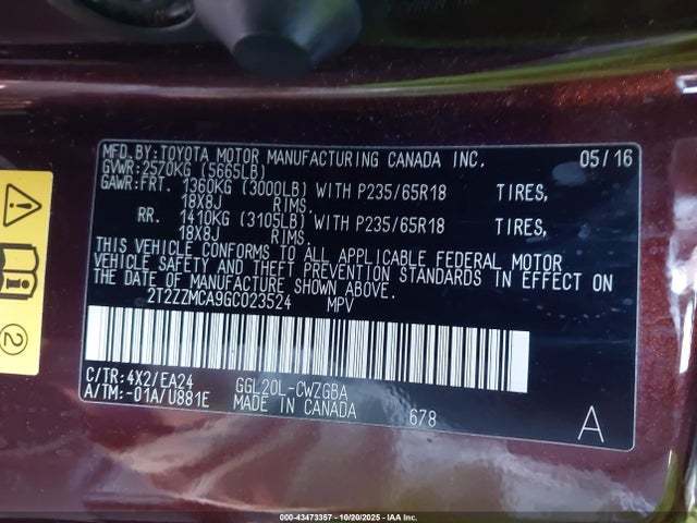 Lexus RX 350 2016 2T2ZZMCA9GC023524 Image 9